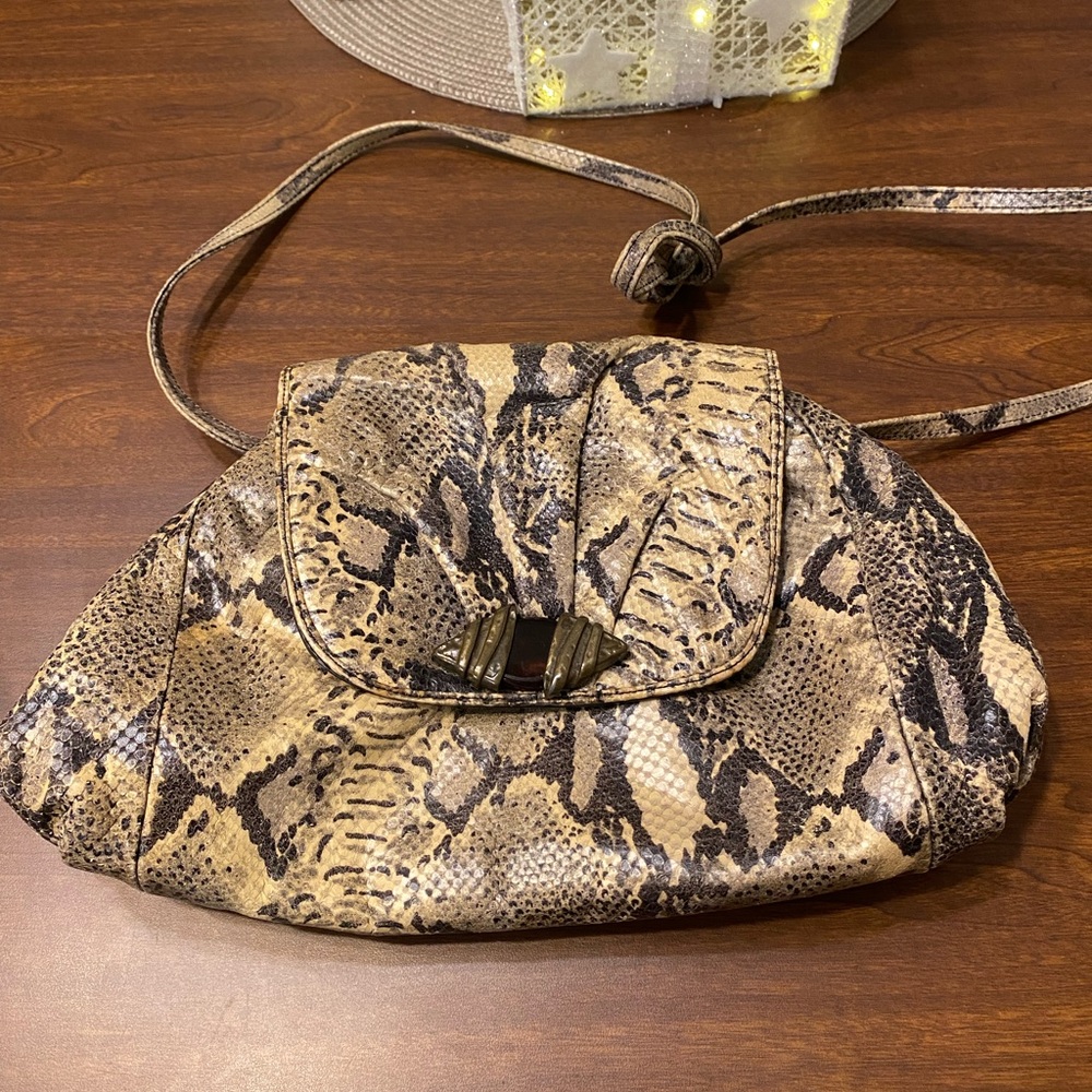 Sharif Python Snakeskin Framed Shoulder Bag